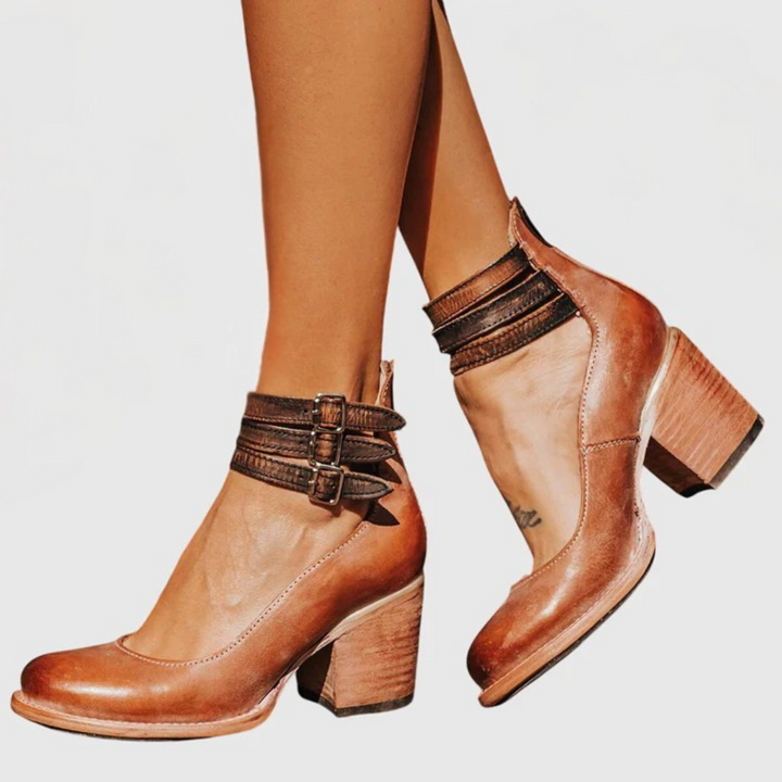 Lucienne™ | Refined Multi Strap Block Heel Sandals