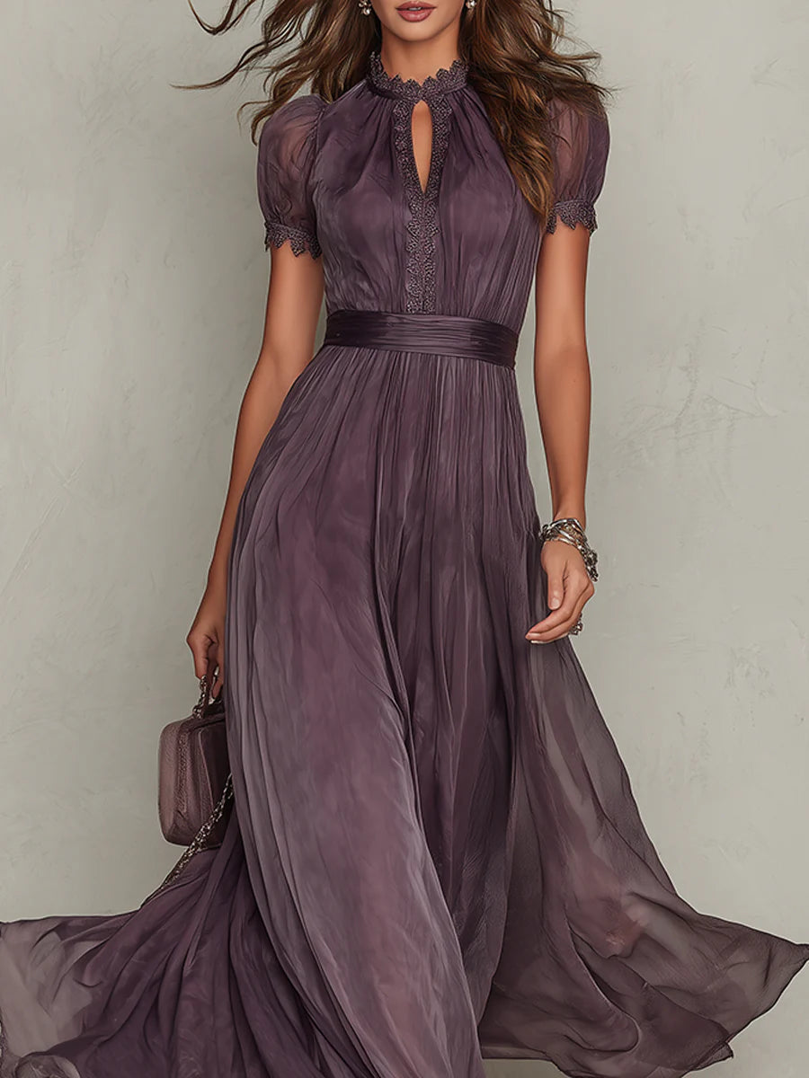 Pippa™ | Chiffon Lace Trim Maxi