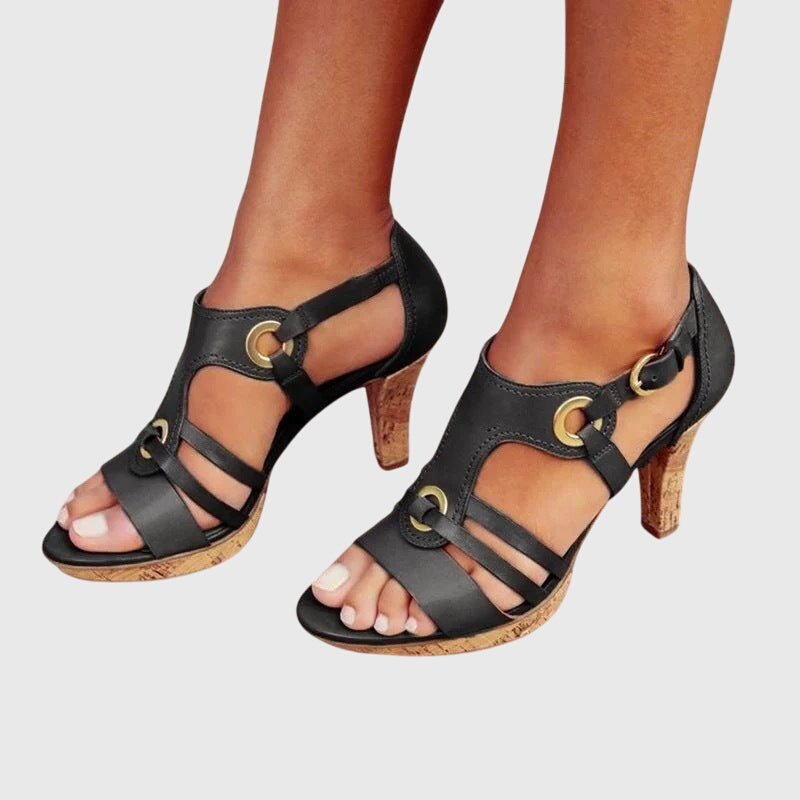 Valeria™ | Multi Strap Block Heel Sandals