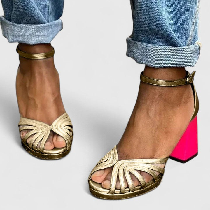 Rosalie™ | Open Toe Ankle Strap Heels