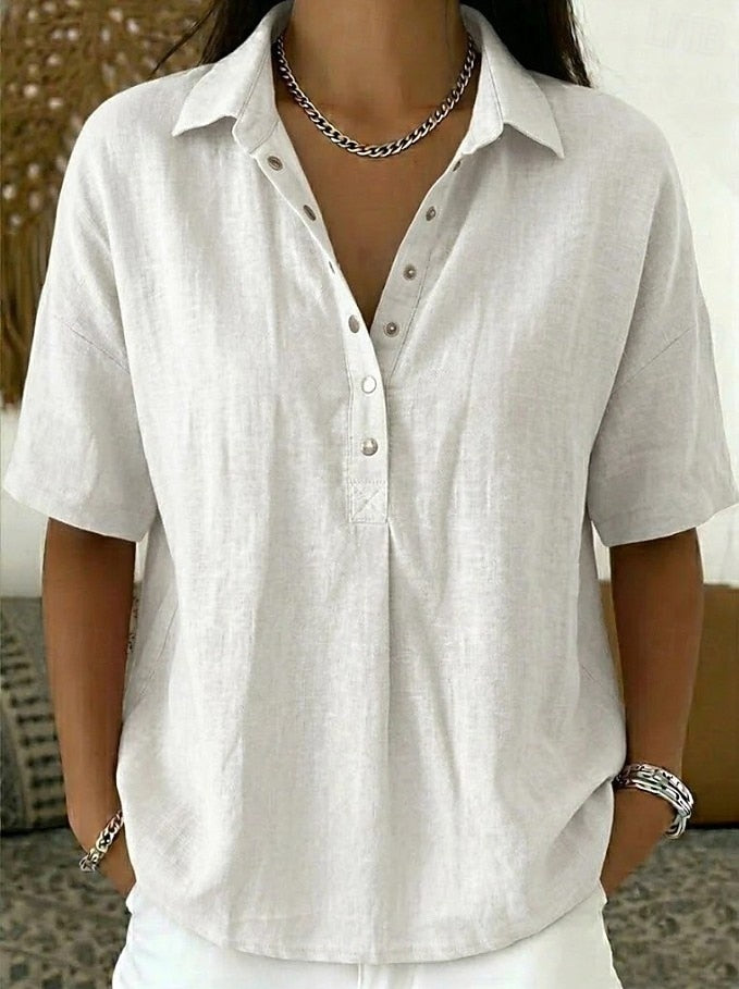 Brooke™ | Collar Button Relaxed Blouse