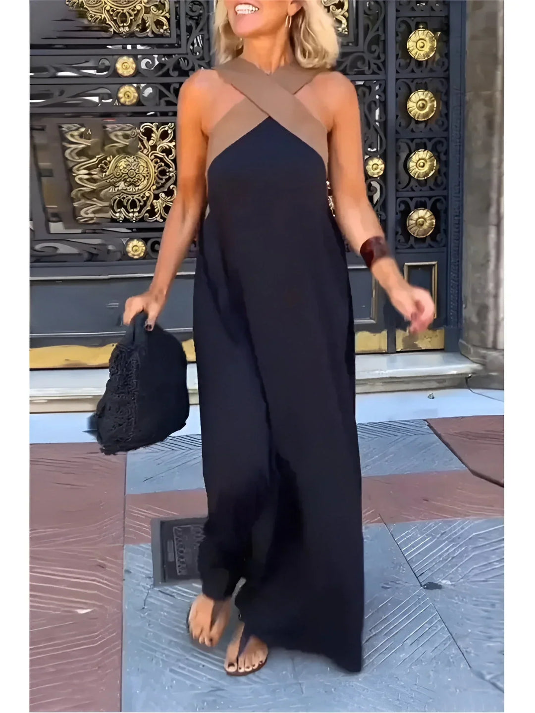 -Quirine™ | Wrap-Front Maxi Dress-