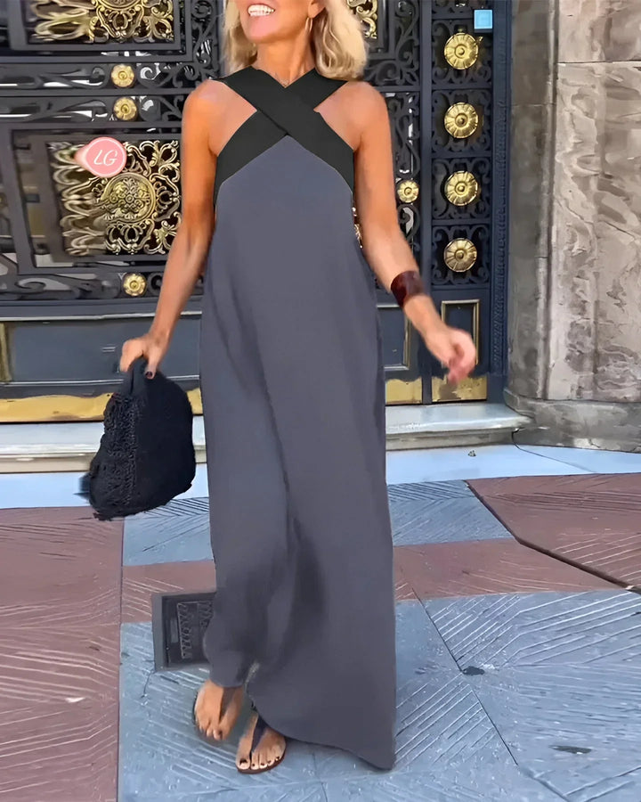 -Quirine™ | Wrap-Front Maxi Dress-