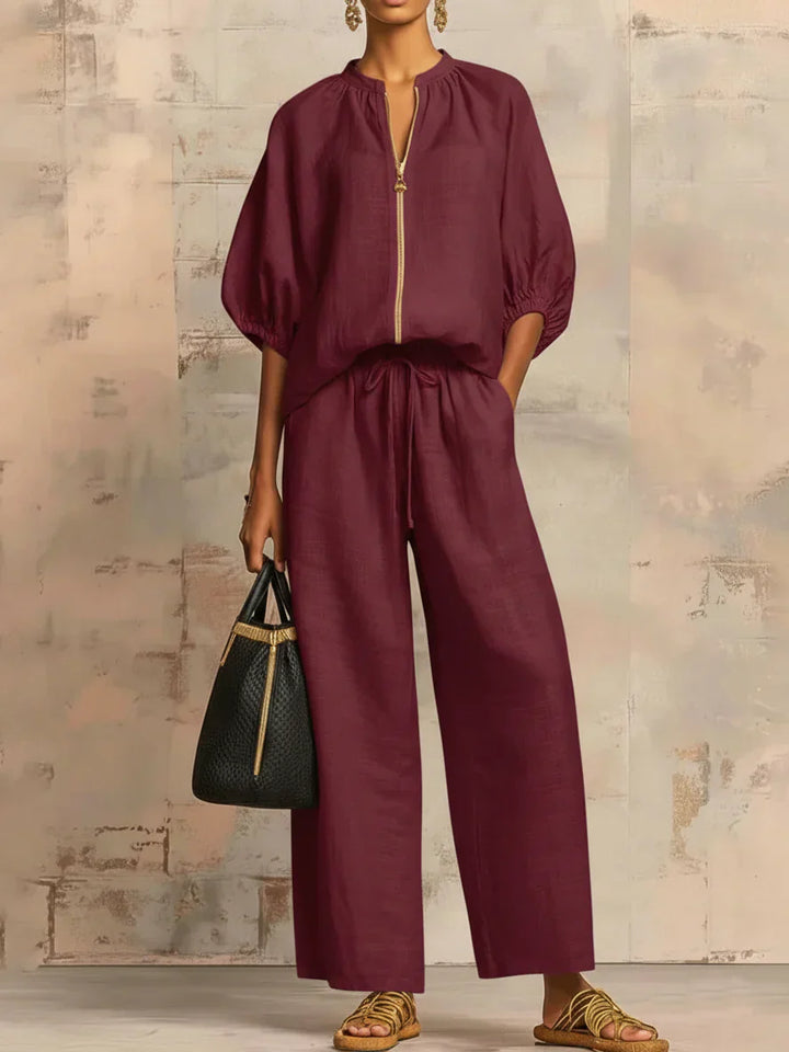 Hermione™ | Shirt-Style Two-Piece Set
