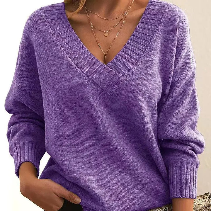 Charlotte | Relaxed V-Neck Knit Sweater