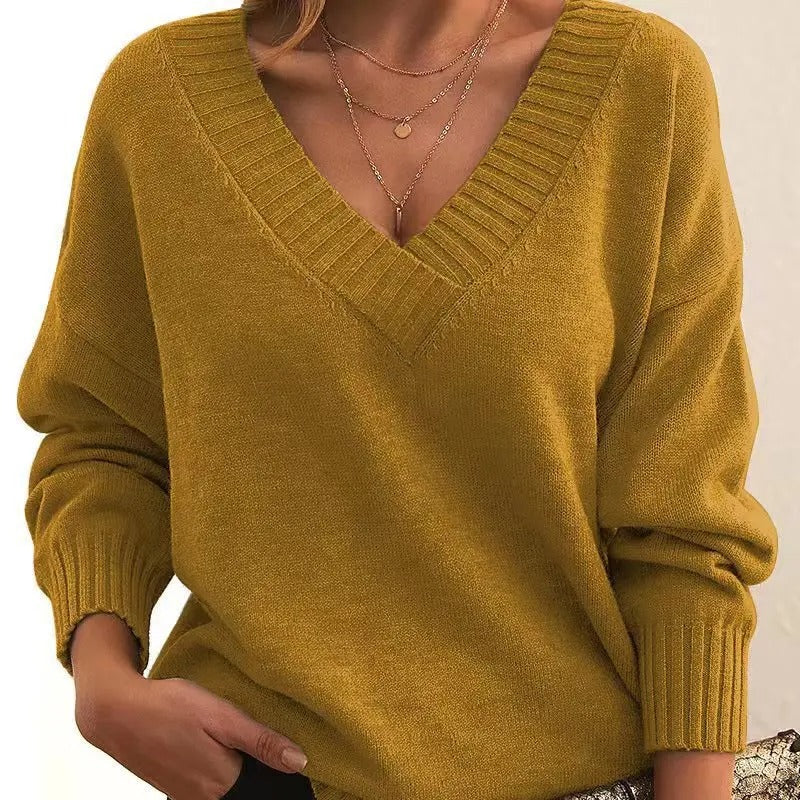 Charlotte | Relaxed V-Neck Knit Sweater
