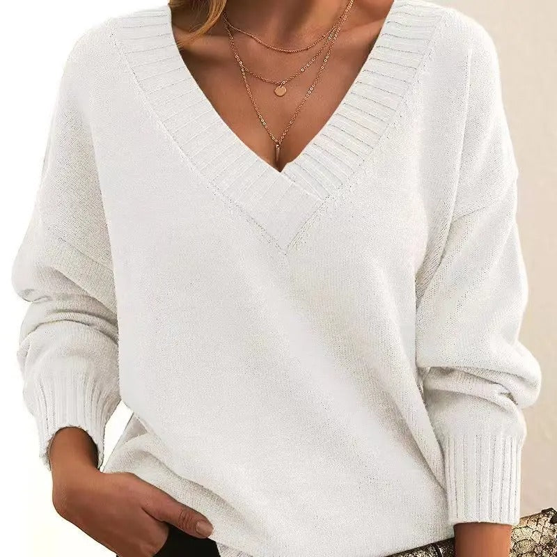 Charlotte | Relaxed V-Neck Knit Sweater